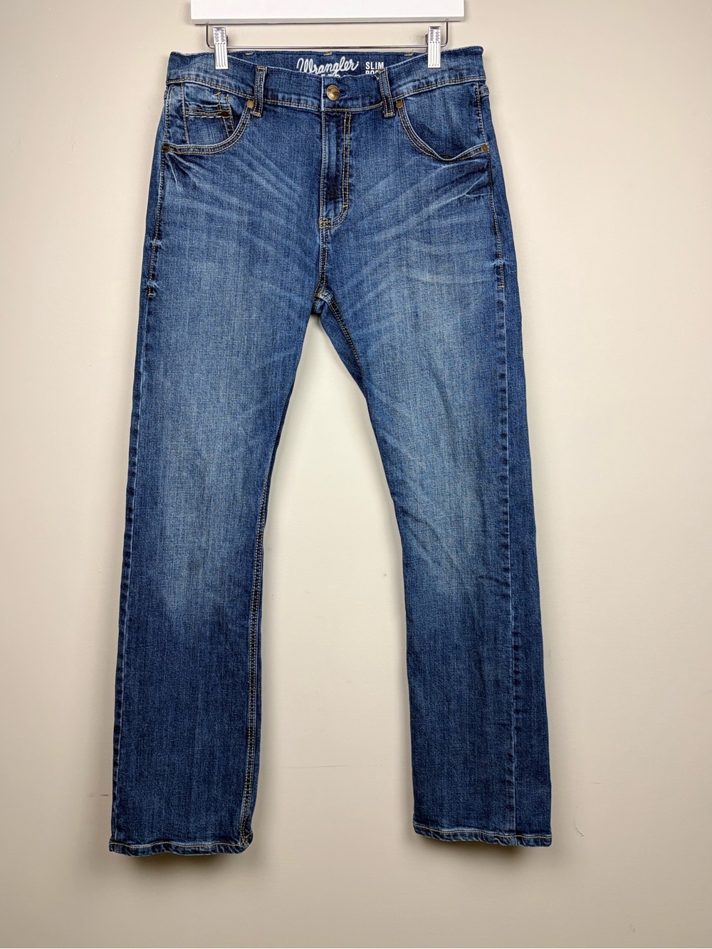 Wrangler Retro Slim Boot Jeans Men’s 33x34 Medium Wash Stretch Western Cowboy